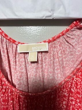 Michael Kors Pink Coral Floral Scoop Neck Top